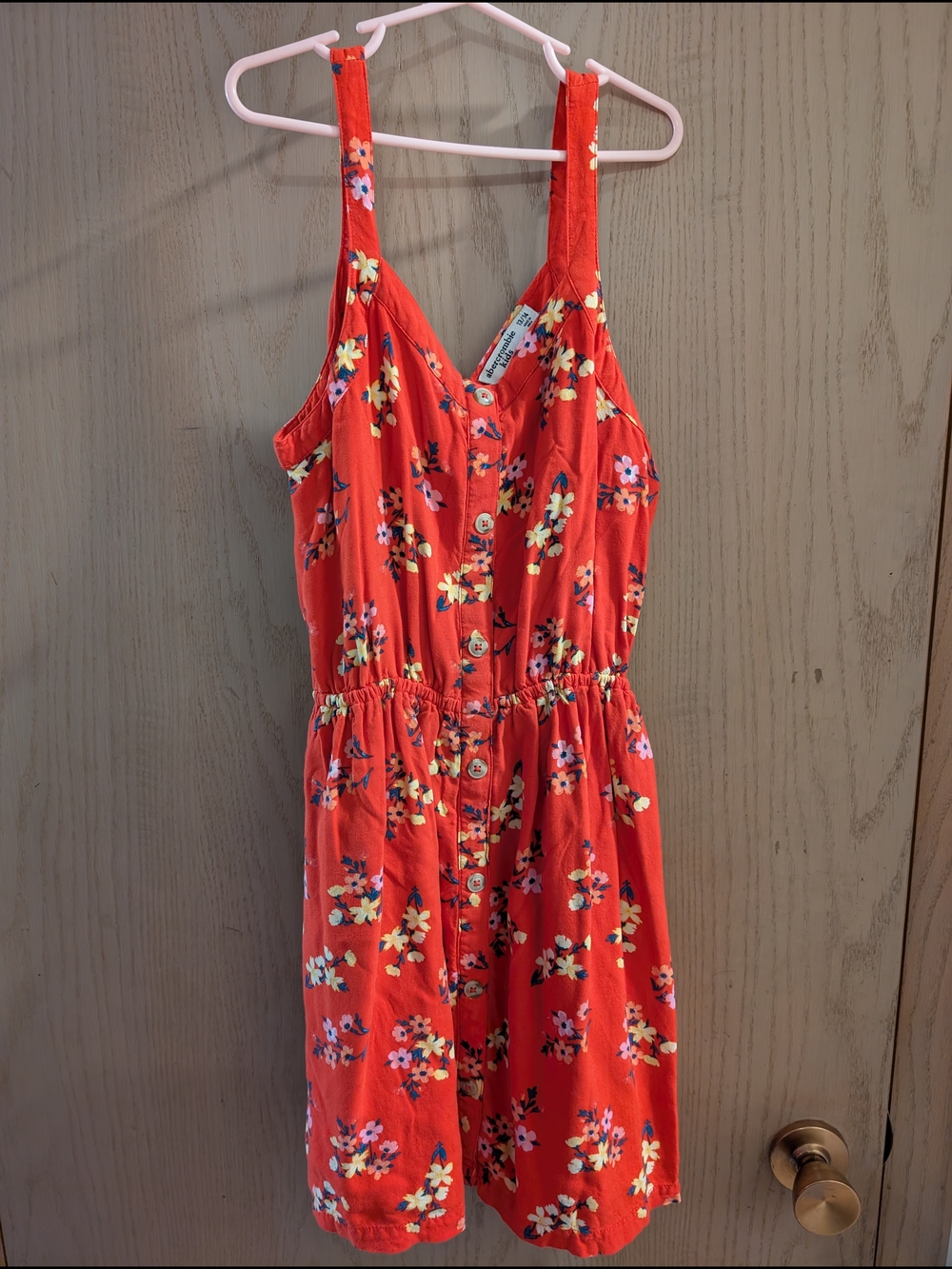 abercrombie kids 13/14 Orange Floral Button-Front Dress
